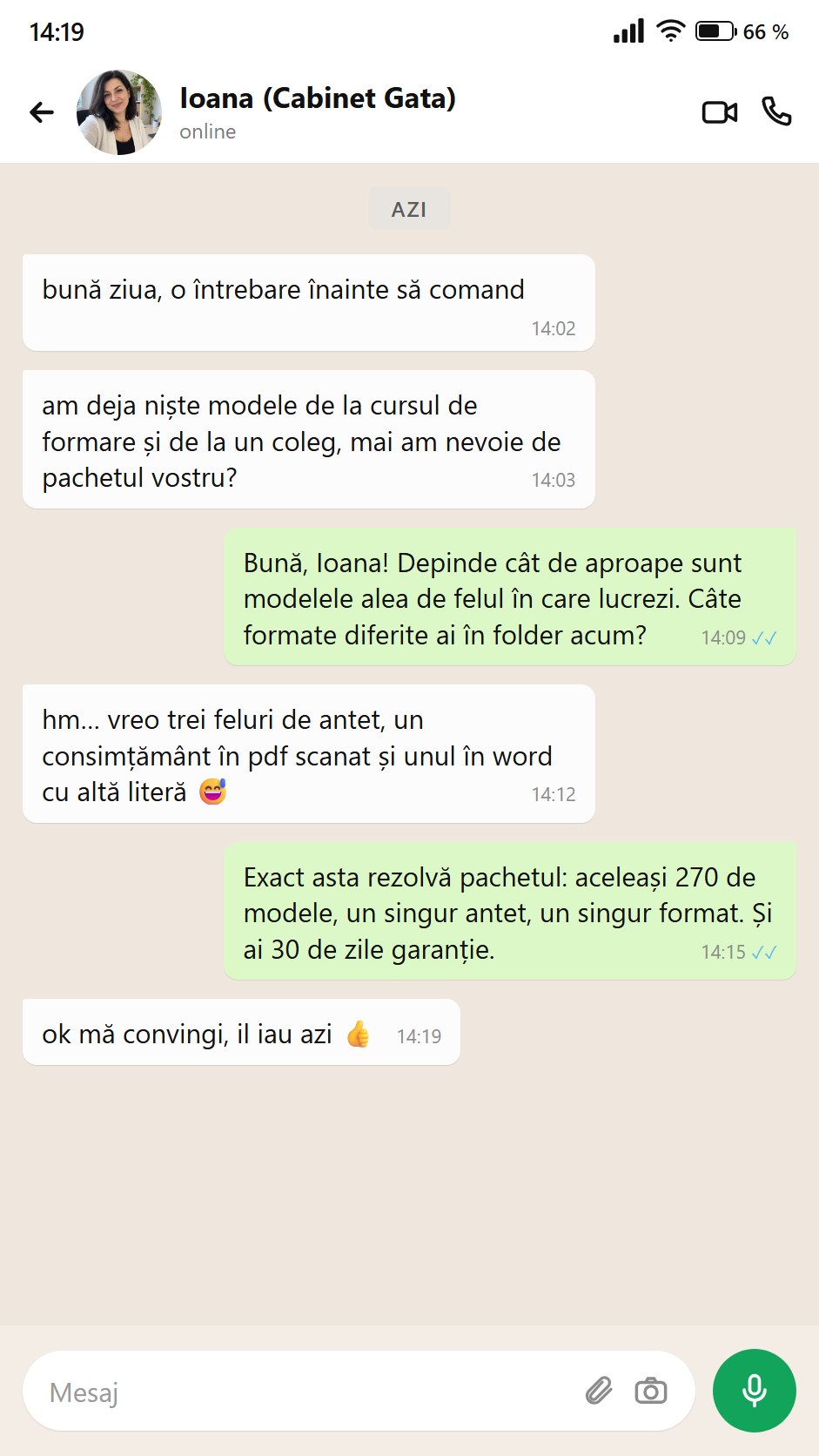 O psihologă întreabă înainte de cumpărare dacă mai are nevoie, având deja modele de la un curs