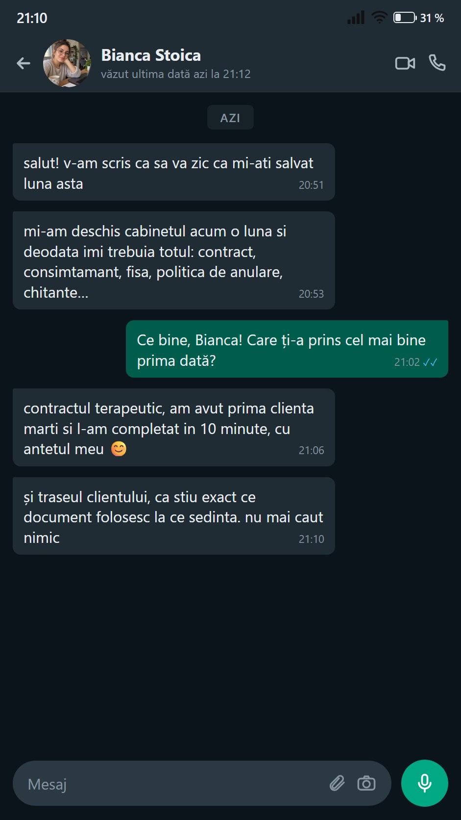 O psihologă care și-a deschis cabinetul luna trecută povestește ce a folosit prima dată