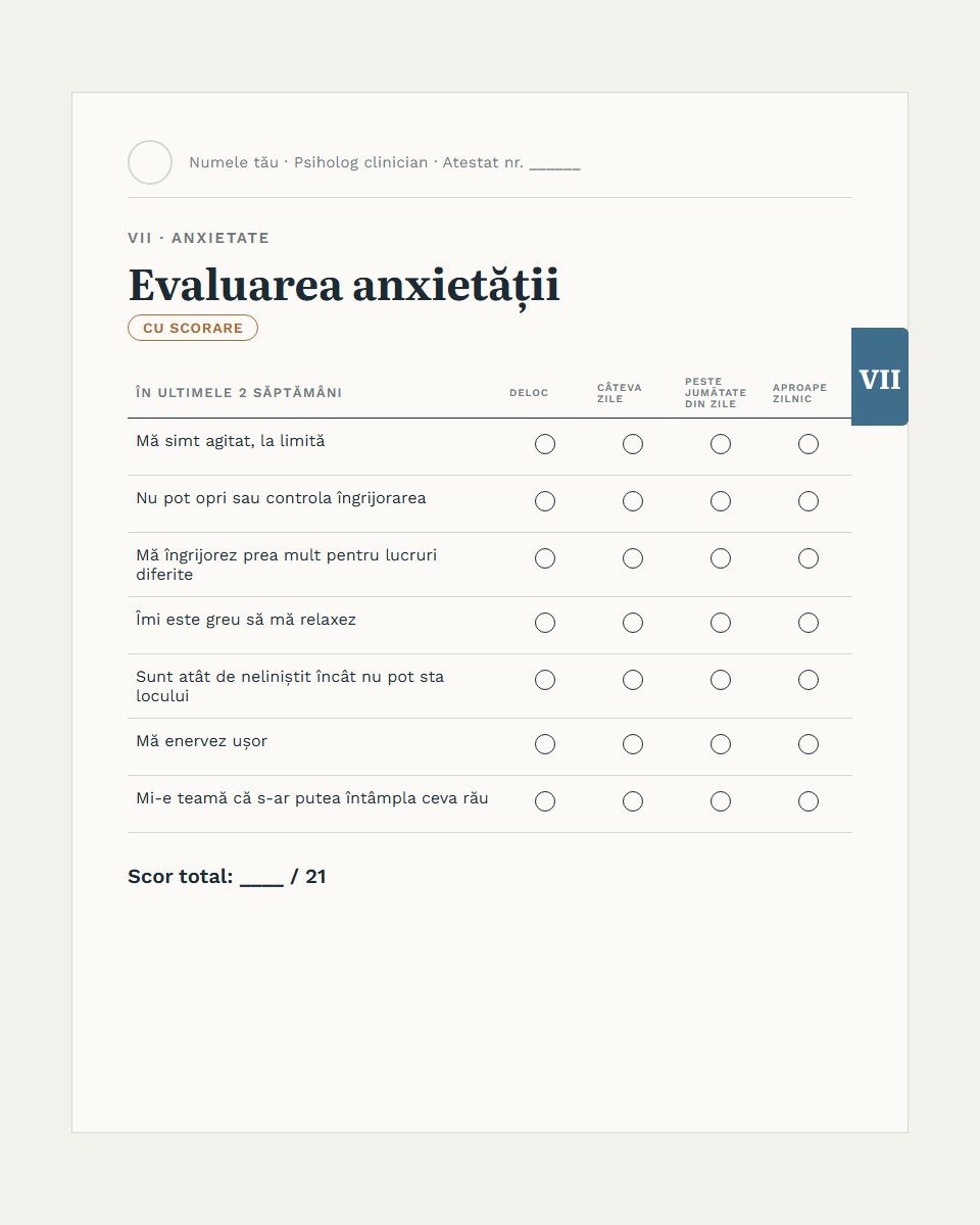 Evaluarea anxietății